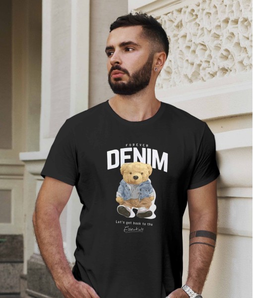 Мъжка тениска с щампа Мечета DenimBear